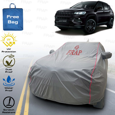 Frap Car Cover For Jeep Compass, Compass 1.4 Limited, Compass 1.4 Sport, Compass 2.0 Limited 4X4 (With Mirror Pockets)(Grey, Red)