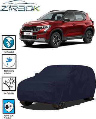 ZIRBOK Car Cover For Kia Sonet (With Mirror Pockets)(Blue)