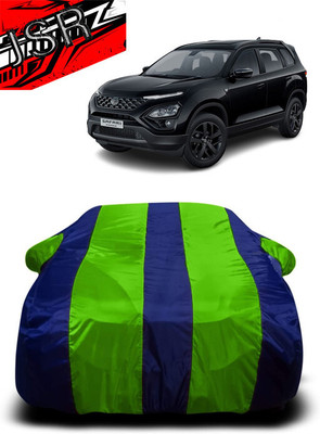 J S R Car Cover For Tata Safari (6 Seater) (With Mirror Pockets)(Green, Blue)