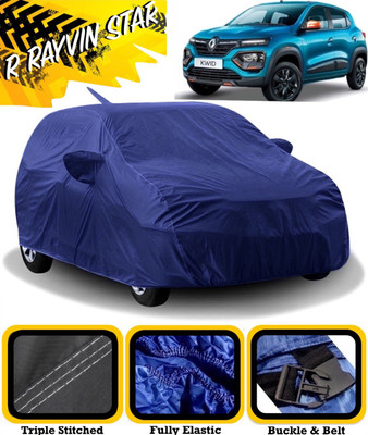 R Rayvin Star Car Cover For Renault Kwid (With Mirror Pockets)(Blue)