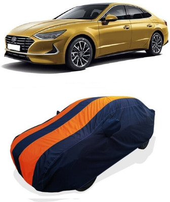 Coxtor Car Cover For Hyundai Sonata Magnum Opus (With Mirror Pockets)(Orange)