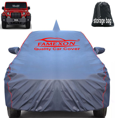 FAMEXON Car Cover For Mahindra Thar, Thar DI 4X2 PS, Thar Facelift, Thar DI 4X4 (With Mirror Pockets)(Grey)