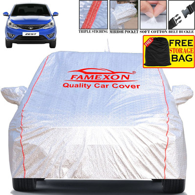 FAMEXON Car Cover For Tata Zest (With Mirror Pockets)(Silver)