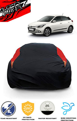 J S R Car Cover For Hyundai Elite i20 Asta Option 1.2 (With Mirror Pockets)(Red, Black)