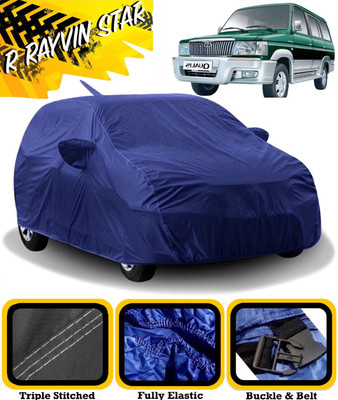 R Rayvin Star Car Cover For Toyota Qualis (With Mirror Pockets)(Blue)
