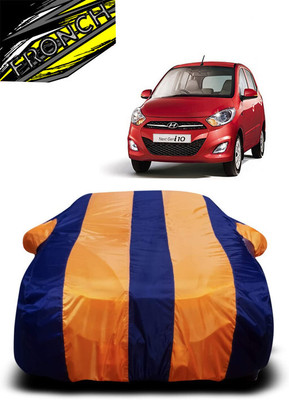 FRONCH Car Cover For Hyundai i10 Magna 1.1L (With Mirror Pockets)(Orange, Blue)