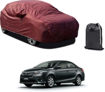 PAGORA Car Cover For Toyota Yaris (With Mirror Pockets)(Maroon)