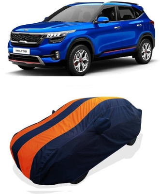 Coxtor Car Cover For Kia Seltos GTX Plus DCT Petrol (With Mirror Pockets)(Orange)