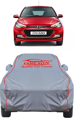 FAMEXON Car Cover For Hyundai Elite i20 (With Mirror Pockets)(Grey)