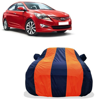 Tricway Car Cover For Hyundai Verna Fluidic DTHR (With Mirror Pockets)(Orange)