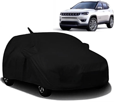 Swarish Car Cover For Jeep Compass (With Mirror Pockets)(Black)