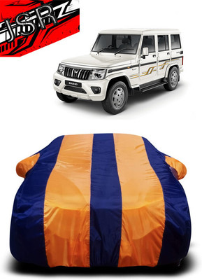 J S R Car Cover For Mahindra Bolero SLX 2WD BSIII (With Mirror Pockets)(Orange, Blue)