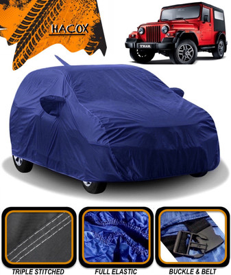 HACOX Car Cover For Mahindra Thar (With Mirror Pockets)(Blue)