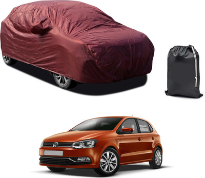 PAGORA Car Cover For Volkswagen Polo Equisite (With Mirror Pockets)(Maroon)