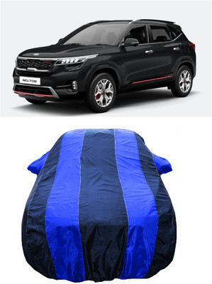Wegather Car Cover For Kia Seltos GTX Plus AT 1.5 Diesel (With Mirror Pockets)(Blue)