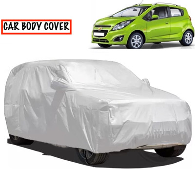 AXLOZ Car Cover For Chevrolet Beat (With Mirror Pockets)(Silver)