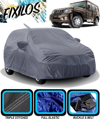 FIXILOS Car Cover For Mahindra Bolero (With Mirror Pockets)(Grey)