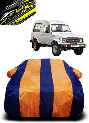 FRONCH Car Cover For Maruti Suzuki Gypsy (With Mirror Pockets)(Orange, Blue)