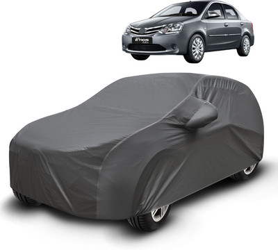 Auto Hub Car Cover For Toyota Etios (With Mirror Pockets)(Grey)