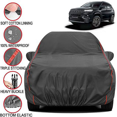 Telescope Car Cover For Jeep Compass (With Mirror Pockets)(Grey, For 2017, 2018, 2019, 2020, 2021, 2022, 2023 Models)