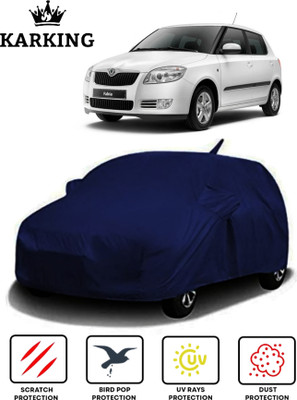 KARKING Car Cover For Skoda Fabia (With Mirror Pockets)(Blue)