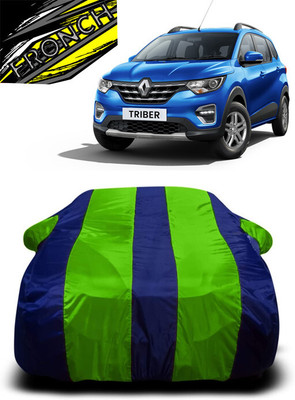 FRONCH Car Cover For Renault Triber RXT (With Mirror Pockets)(Green, Blue)