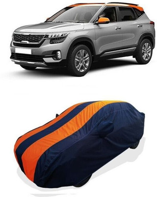 QLAX Car Cover For Maruti Seltos HTX 1.5 Diesel Dual Tone (With Mirror Pockets)(Orange)