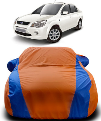 AMVISH Car Cover For Ford Fiesta Classic (With Mirror Pockets)(Orange, Blue)