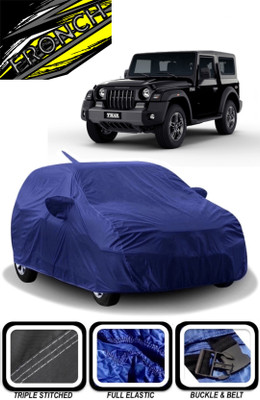 FRONCH Car Cover For Mahindra Thar (With Mirror Pockets)(Blue)
