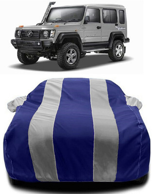 Autoprime Car Cover For Force Gurkha Xtreme Diesel (With Mirror Pockets)(White, Blue)