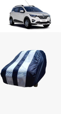 ATBROTHERS Car Cover For Renault Triber RXT Petrol (Without Mirror Pockets)(White, Blue)
