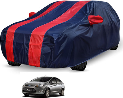 Auto Hub Car Cover For Ford Fiesta (With Mirror Pockets)(Blue, Red)