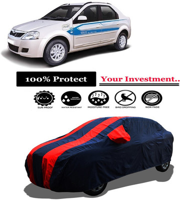 Amexride Car Cover For Mahindra e-Verito (With Mirror Pockets)(Red)