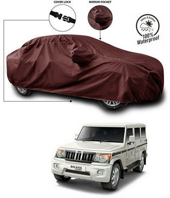 ANTHUB Car Cover For Mahindra Bolero (With Mirror Pockets)(Maroon)