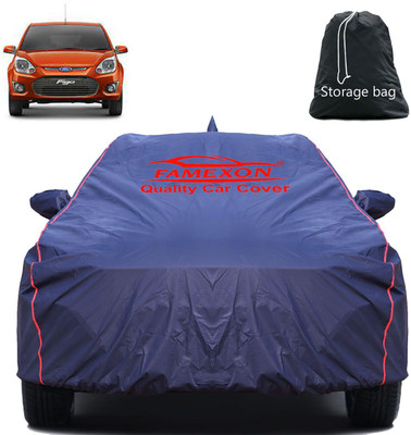 FAMEXON Car Cover For Ford Figo (With Mirror Pockets)(Blue)