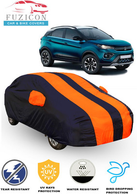 FUZICON Car Cover For Tata Nexon (With Mirror Pockets)(Orange, Blue)