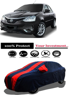 Amexride Car Cover For Toyota Platinum Etios 1.4 VD Diesel (With Mirror Pockets)(Red)