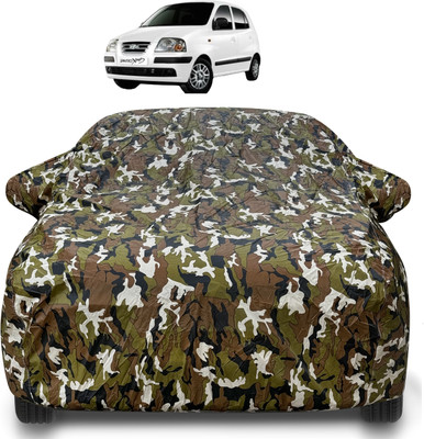 MOCKHE Car Cover For Hyundai Santro Xing (With Mirror Pockets)(Brown)