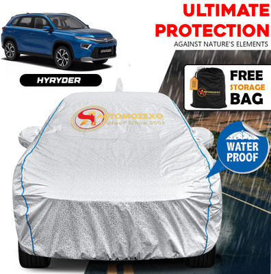 AUTOMOZEXO Car Cover For Toyota Urban Cruiser, Hyryder (With Mirror Pockets)(Silver)