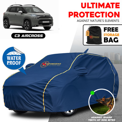 AUTOMOZEXO Car Cover For Citroen C3 Aircross (With Mirror Pockets)(Blue)