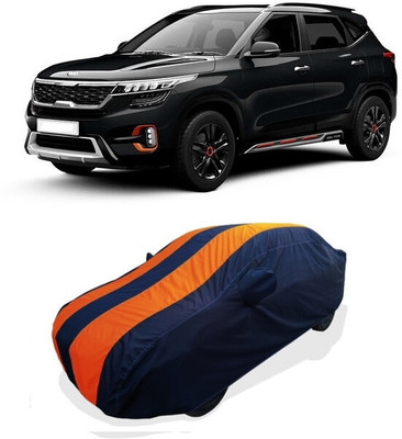 Coxtor Car Cover For Kia Seltos HTX 1.5 (With Mirror Pockets)(Orange)