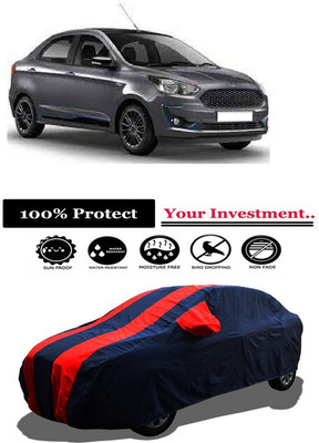 Amexride Car Cover For Ford Figo Aspire Titanium Blu Diesel (With Mirror Pockets)(Red)