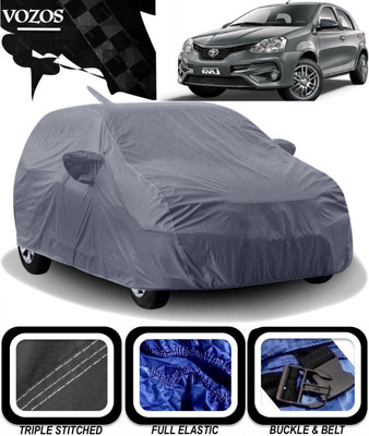 VOZOS Car Cover For Toyota Etios Liva (With Mirror Pockets)(Grey)