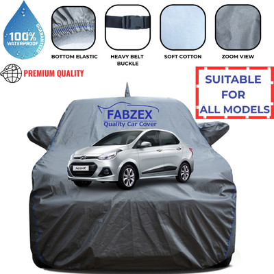 FABZEX Waterproof Car Cover For Hyundai Xcent (With Mirror Pockets)(Grey)