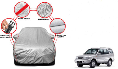 Auto Oprema Car Cover For Tata Safari Dicor (With Mirror Pockets)(Silver)