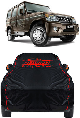FAMEXON Car Cover For Mahindra Bolero (With Mirror Pockets)(Black)