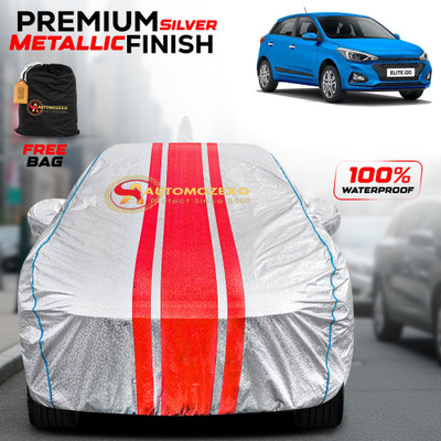 AUTOMOZEXO Car Cover For Hyundai Elite i20 (With Mirror Pockets)(Silver)