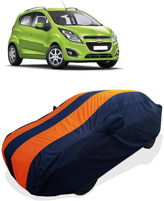 Coxtor Car Cover For Chevrolet Beat (With Mirror Pockets)(Orange)