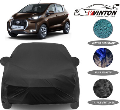 V VINTON Car Cover For Datsun redi-GO (With Mirror Pockets)(Black)