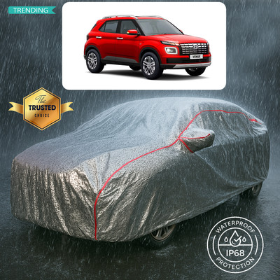 PAGORA Car Cover For Hyundai Venue (With Mirror Pockets)(Silver)